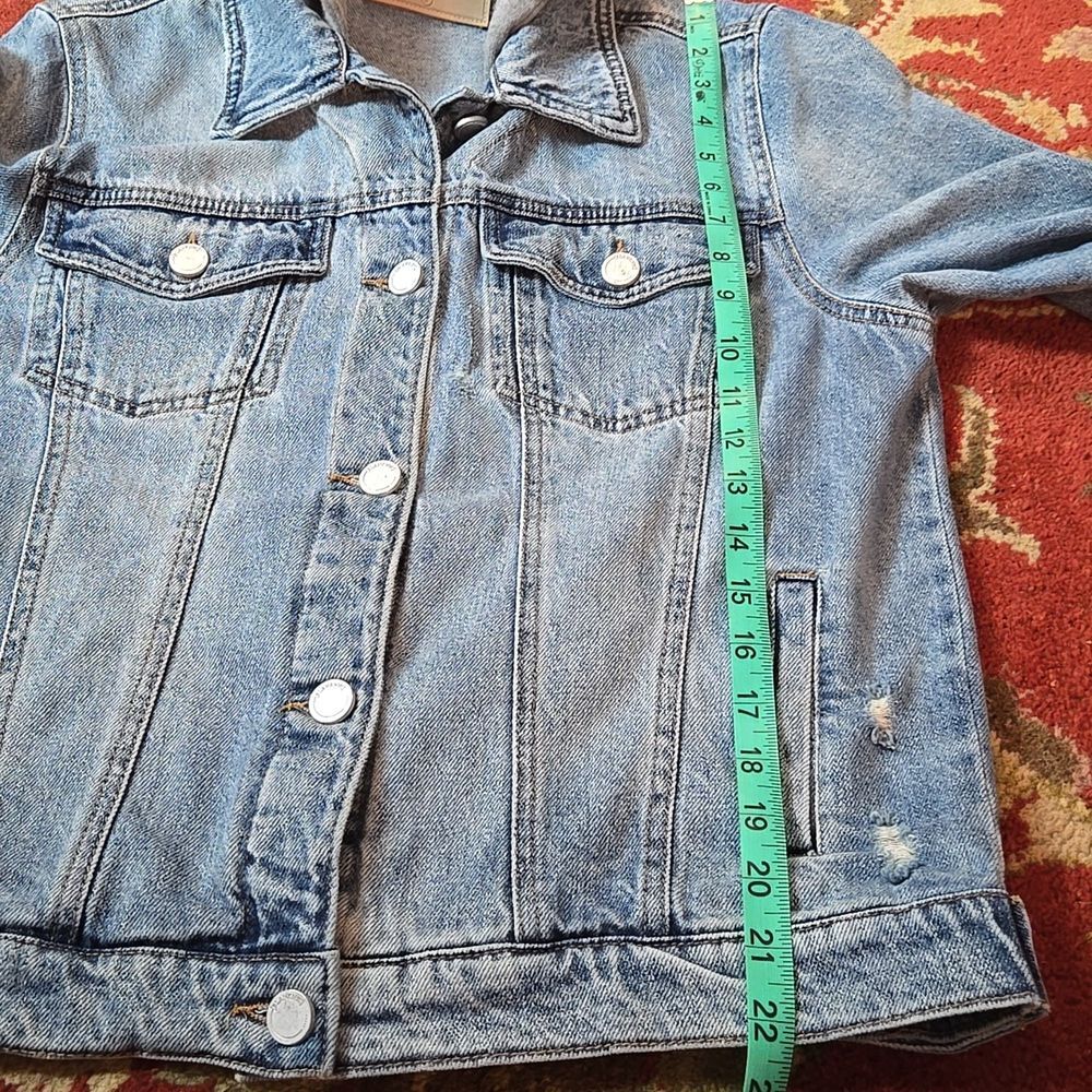 Blanc NYC Denim Jacket with Gray Hood - Picture 7 of 7